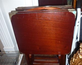MAHOGANY TV TRAYS