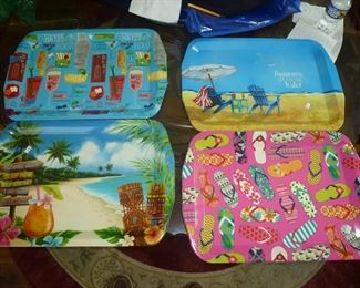 SEVERAL SETS OF PLASTIC TRAYS