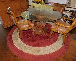 GLASS TOP DINING TABLE WITH 4 CHAIRS