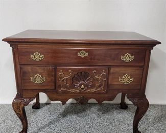 Mahogany Chest Of Drawers by Pennsylvania house. Shell Carved Lowboy.  