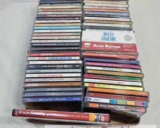 Roughly 55 CDs. Eric Clapton, Willie Nelson, Bruce Hornsby, BB King, Christmas Cds