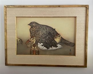 Toshi Yoshida (1911-1995) "Raicho" Woodblock Print