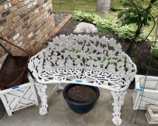 Painted Iron Garden Bench