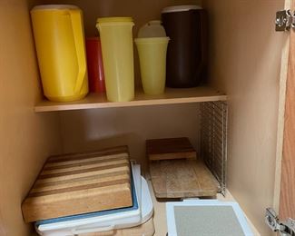 Vintage Tupperware & cutting boards