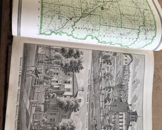 Many detailed illustrations of prominent farms and businesses 