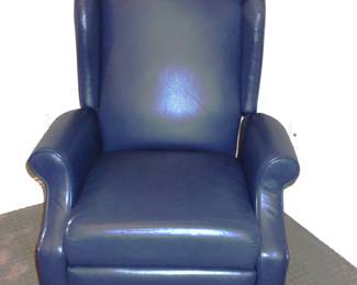 BLUE LEATHER RECLINER