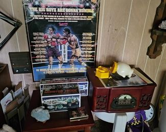 VINTAGE BOXING POSTER COLLECTABLE CARS RADIO