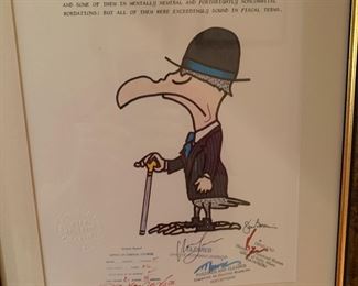 Original drawing by Washington DC Satirist James Boren (1925-2010).  He was best known as a humorist and writer on "bureaucratese".  Here he's poking fun at lawyers.