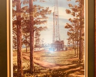 Norma Truelove  signed print of local drilling rig