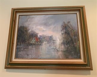 New Iberia artist Juanita Winkle (1922-2015)--Mrs. Winkle called this hazy style of painting  "the drizzlies".