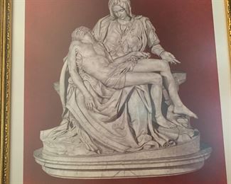framed photograph of Michelangelo "La Pieta"