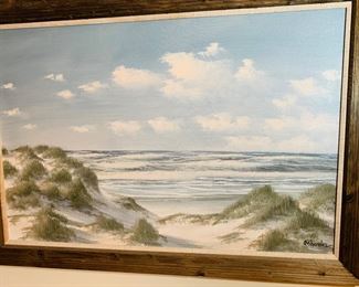 Original seascape by M Charles ( Donald Leary) 23” by 35” ( size doesn’t include frame)