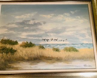 Original seascape by M Charles ( Donald Leary) 19” by 27” ( size doesn’t include frame