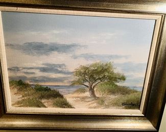 Original seascape by M Charles ( Donald Leary)  13” by 19” ( size does t include frame)