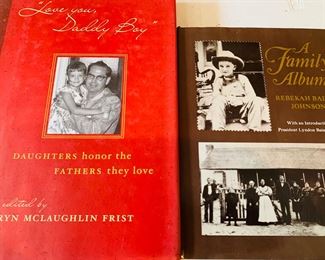 Two books inscribed to John from Lynda Byrd Johnson dates 1965 