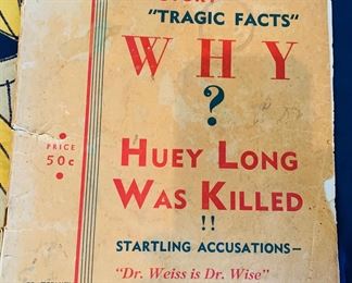1935 pulp magazine printed days after the death of Huey Long. Fascinating!!