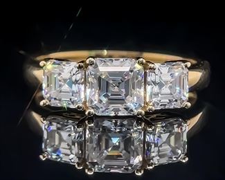 Diamond Three Stone Ring in 14k Gold
