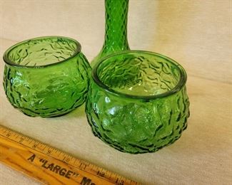 Vintage green glass