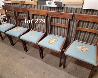 Embroidered dining chairs