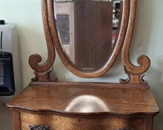 Oak dresser and mirror 