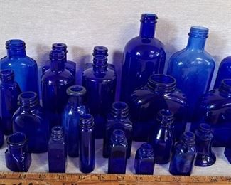 Cobalt blue bottles 