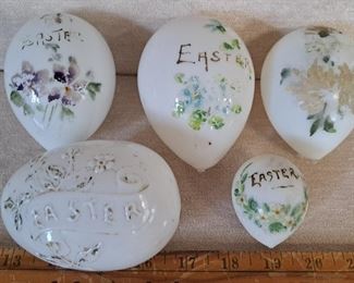 Antique glass eggs