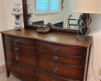 #10 Antique dresser with mirror 54x18x34 as is $80.00