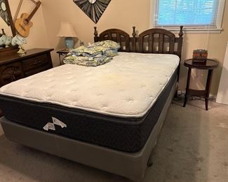 #13 Queen mattress, box spring and headboard. Very soft mattress. $25.00