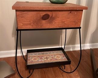 #22 Side table with wrought iron stand $20.00