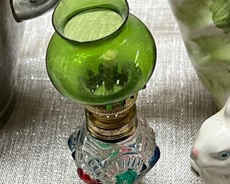 Oil lamp; about 6 inches tall
