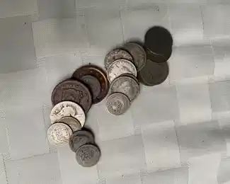 Assorted old coins