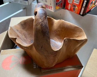 Hand-carved wooden bowl