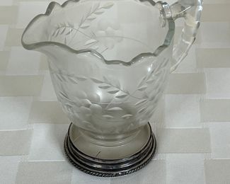 Creamer with sterling silver base