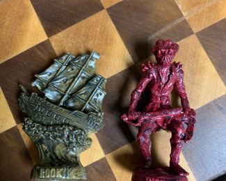 Pieces from the "Pirates of the Caribbean" chess set