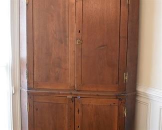 19th Century Antique Primitive Corner Cabinet