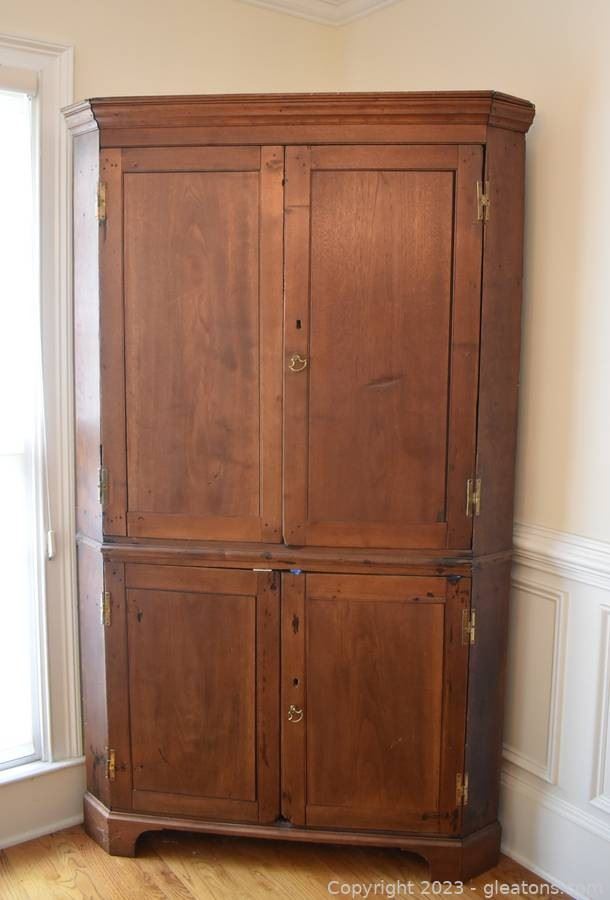 19th Century Antique Primitive Corner Cabinet