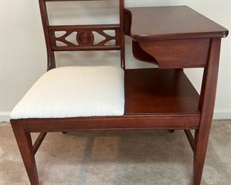 Phone gossip bench table tiered storage 1950 1960