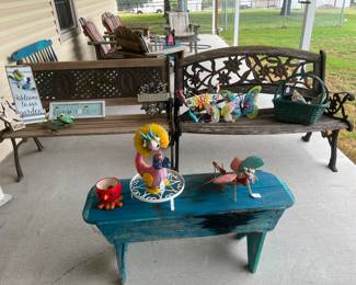 Benches and garden decor