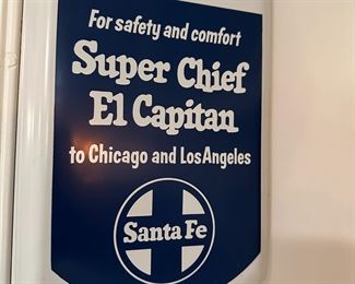 Large Vintage Super Chief Santa Fe Railroad Thermometer