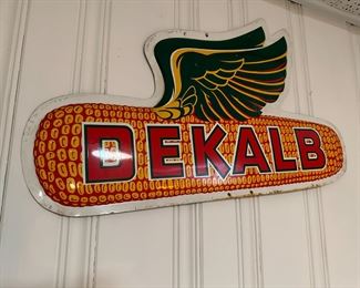 Vintage 1930s Dekalb Seed Corn Enamel Advertisement Sign
