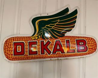 Vintage 1930s Dekalb Seed Corn Enamel Advertisement Sign