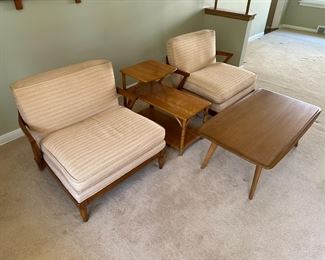 MCM Heywood Wakefield Arm Chair and Heywood Wakefield Coffee Table
