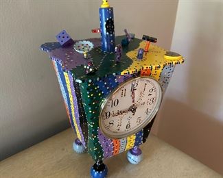 Whimsical "Land of Enchantment" Table Clock by Wild Bill Tick Tock of New Mexico