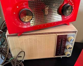 Vintage Red Bakelite AM-FM Radios