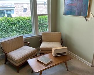 MCM Heywood Wakefield Arm Chair and Heywood Wakefield Coffee Table
