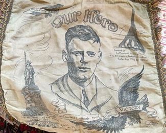 1927 Charles Lindbergh Aviation Sweetheart Pillow