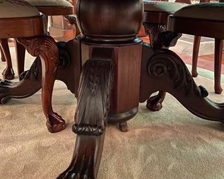 This is one stunning dining table! They do not get better than this. Comes with multiple leaves. Chairs sold separately.