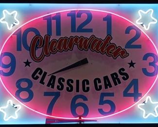 Vintage Clearwater Classic Cars Neon Sign