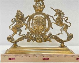 20th Century Brass Fireside Ornament And Candlesticks