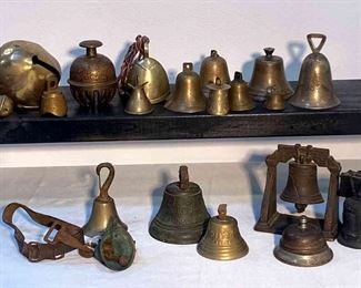 Antique Brass Horse Bells Saignelegier Cow Bells Vintage Brass Elephant Claw Temple Bell 